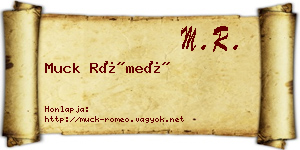 Muck Rómeó névjegykártya